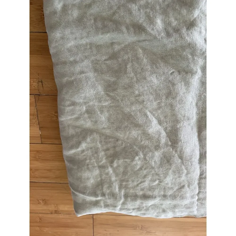 H&M HOME 100% Linen Duvet Cover Queen 88x92” Sage Green